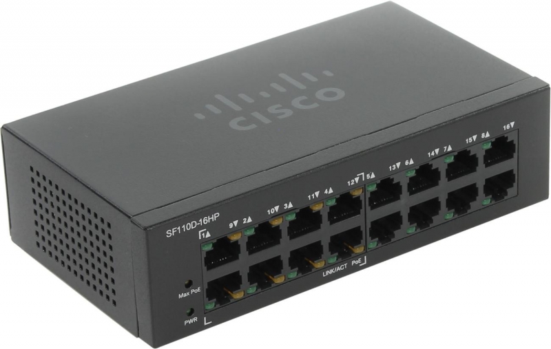 Коммутатор Cisco SF110D-16HP-EU